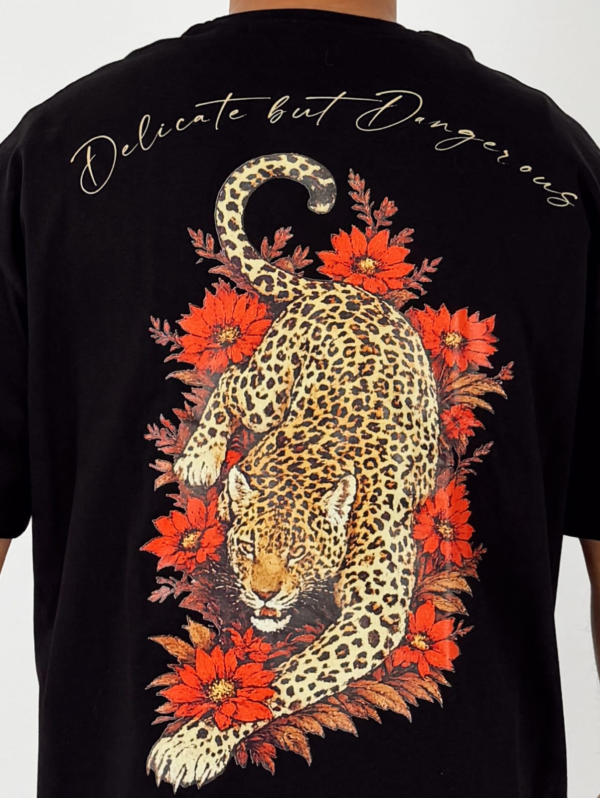 Wild Bloom Boxy Fit Tee - Black