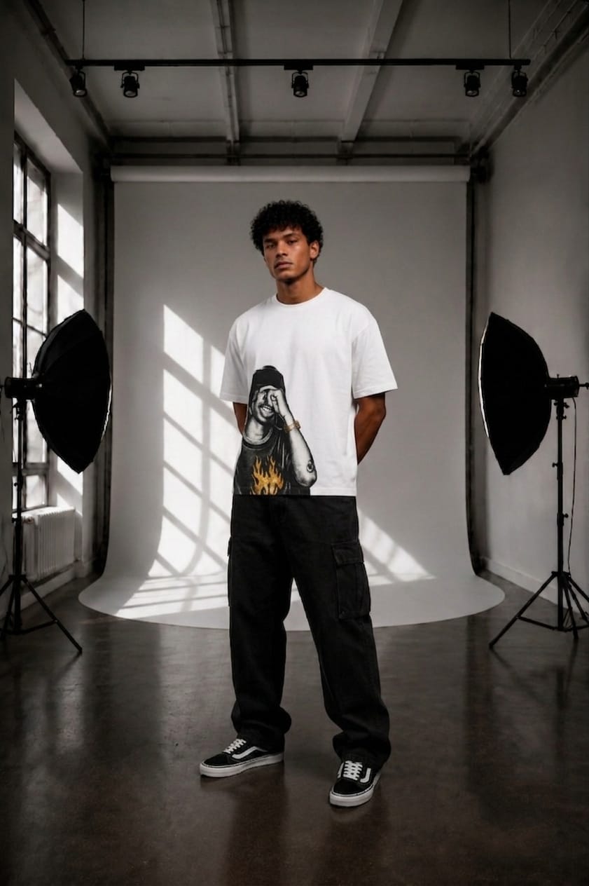 La Flame Boxy Fit Tee - White