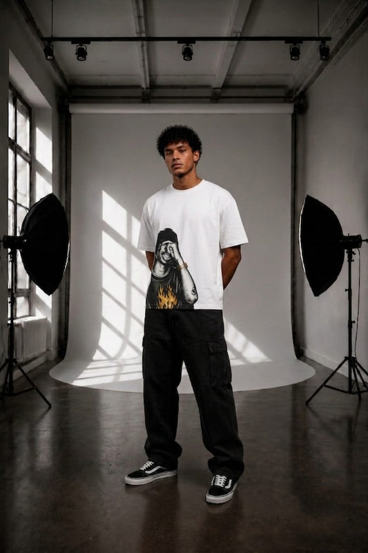 La Flame Boxy Fit Tee - White