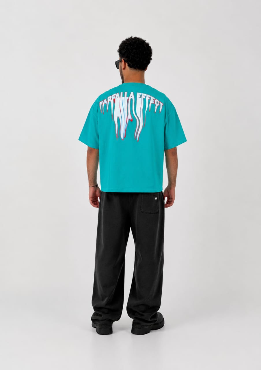 Farfalla Effect Boxy Fit Tee - Teal