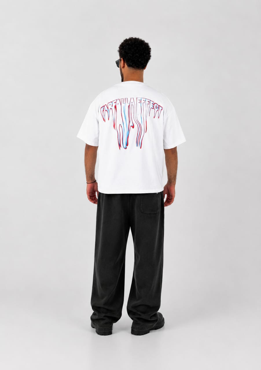 Farfalla Effect Boxy Fit Tee - White