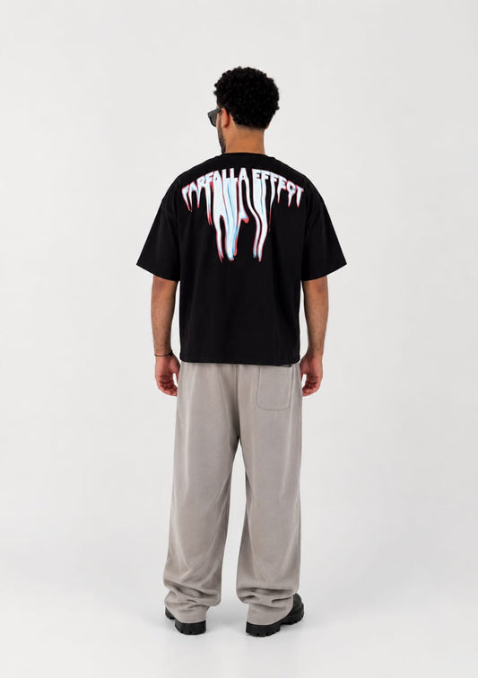 Farfalla Effect Boxy Fit Tee - Black