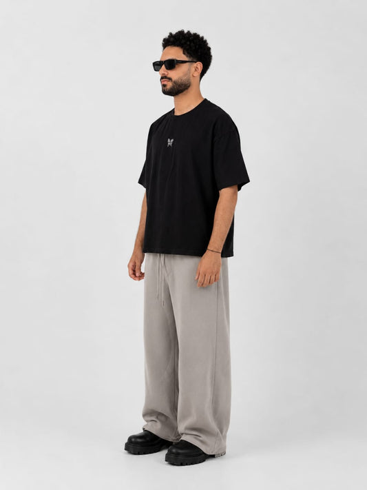 Farfalla Effect Boxy Fit Tee - Black