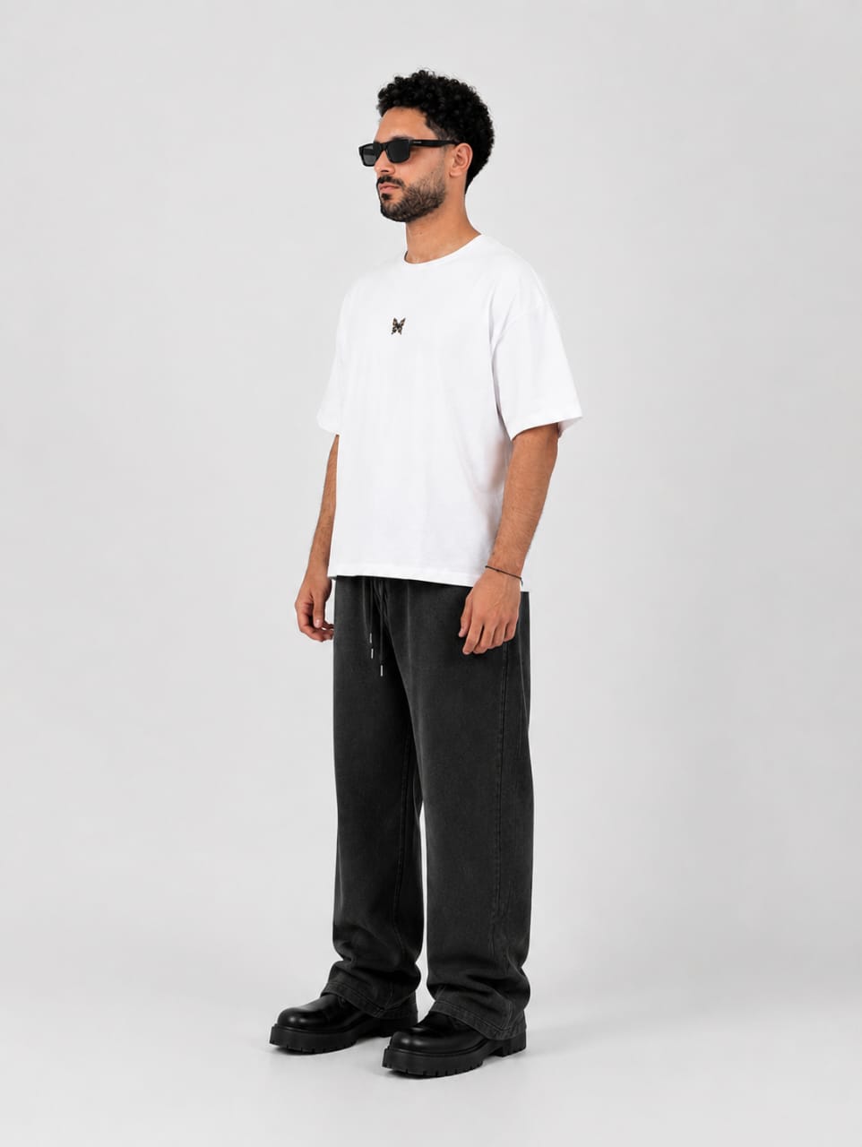 Farfalla Effect Boxy Fit Tee - White