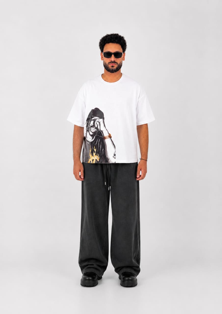 La Flame Boxy Fit Tee - White