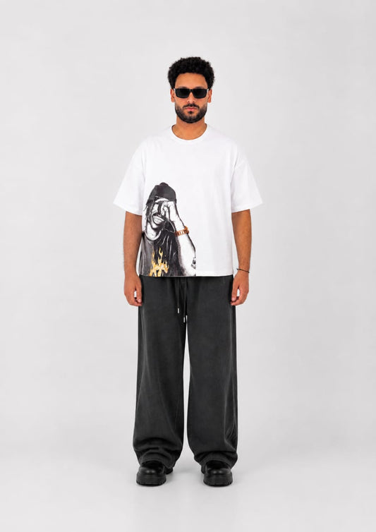 La Flame Boxy Fit Tee - White