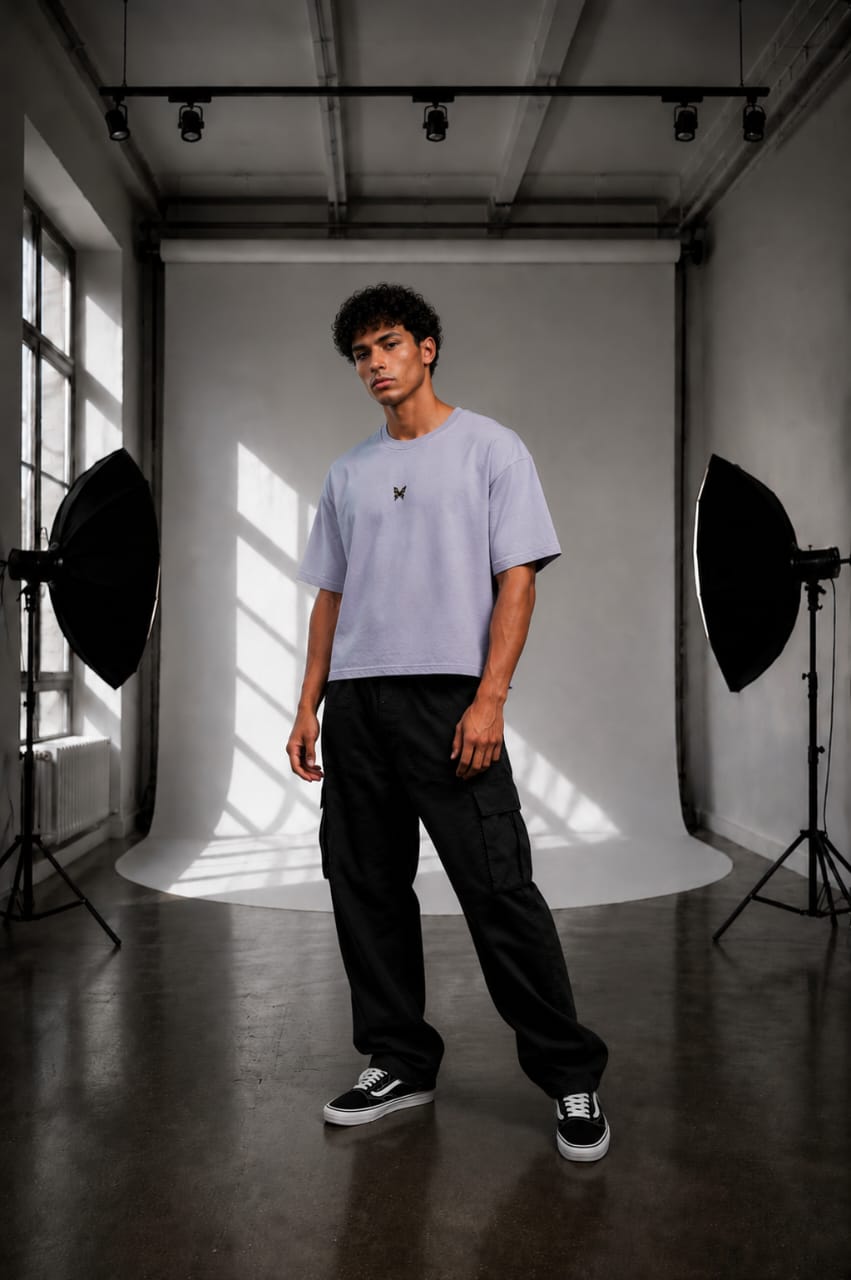 Farfalla Effect Boxy Fit Tee - White