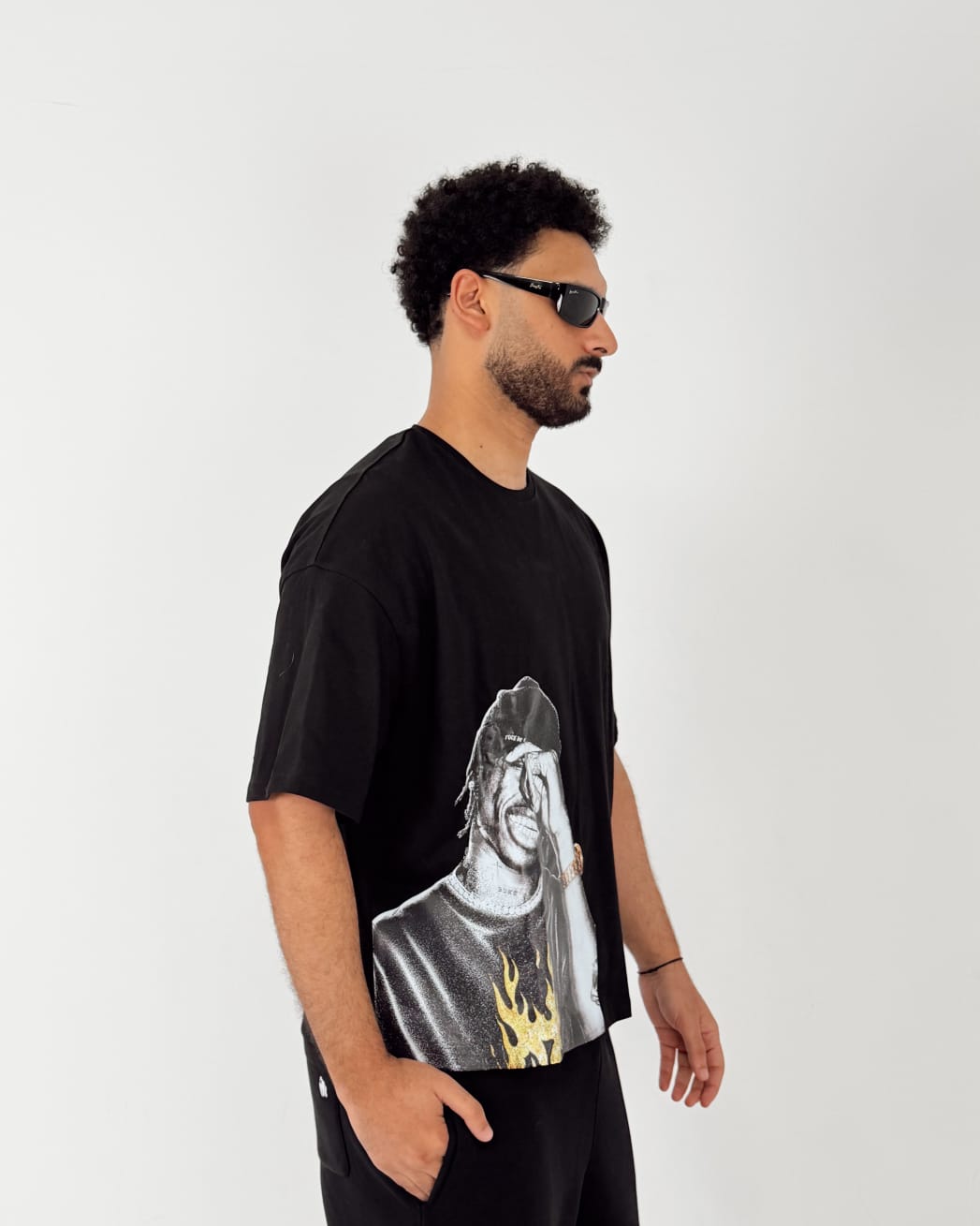 La Flame Boxy Fit Tee - Black
