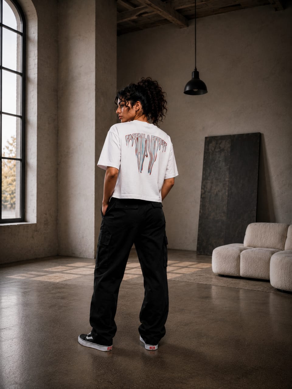 Farfalla Effect Boxy Fit Tee - White