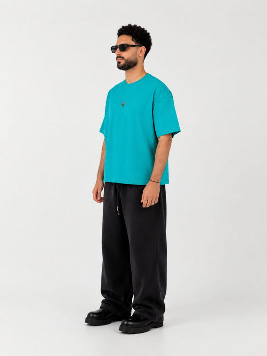 Farfalla Effect Boxy Fit Tee - Teal